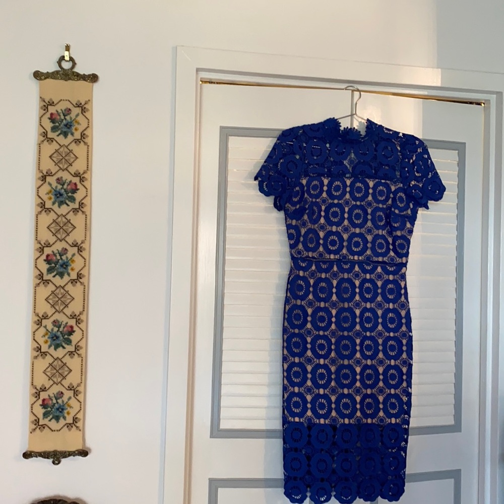 NWOT Just Me Crochet Pattern Blue Dress